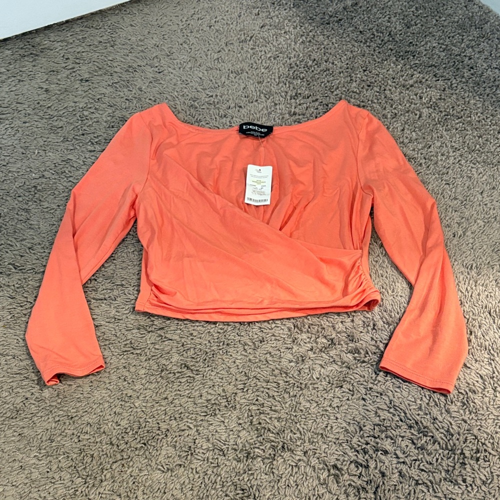 bebe Coral Long Sleeve Blouse